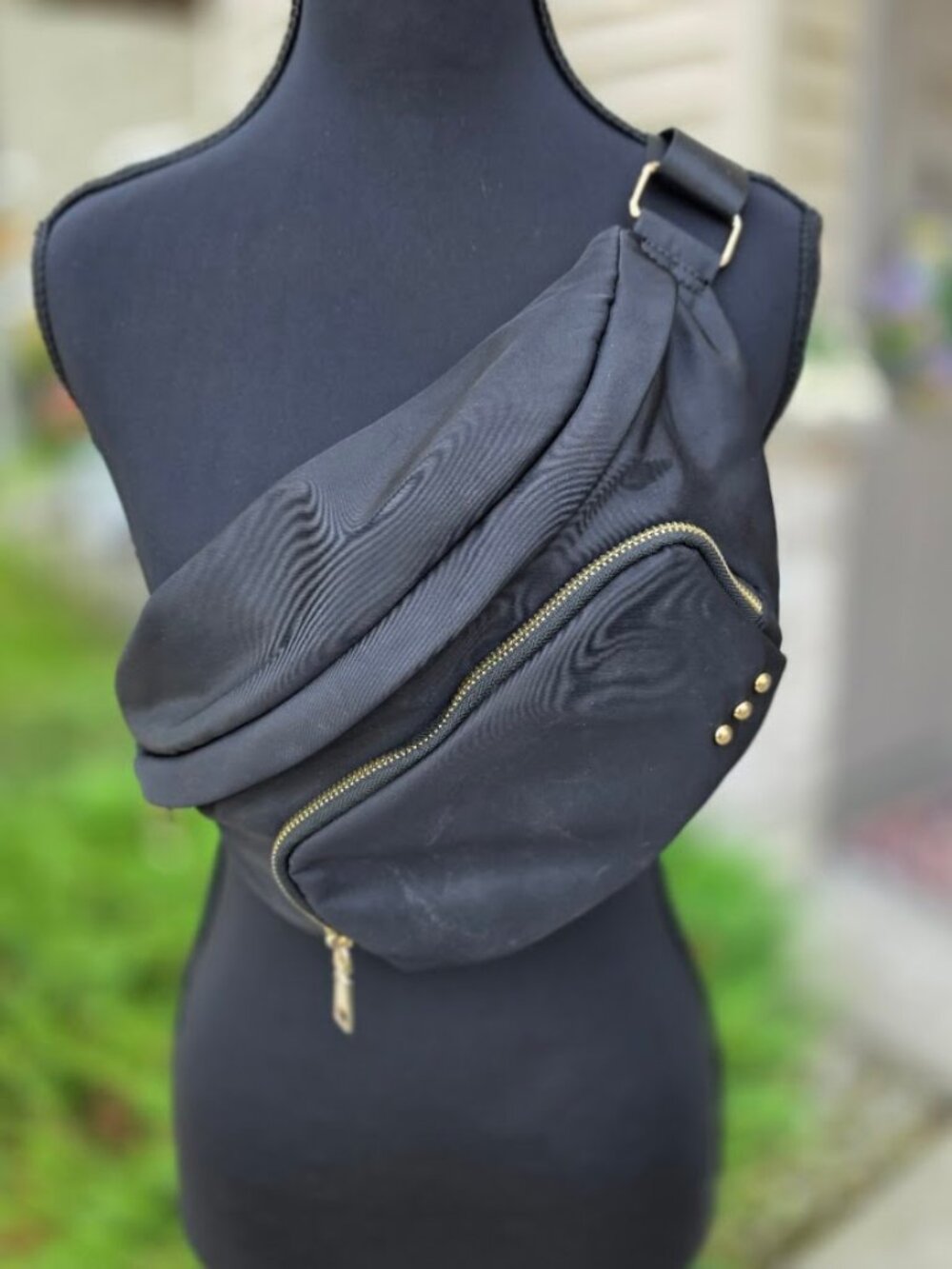 Pretty Simple Savannah Black Nylon Sling Crossbody Bag